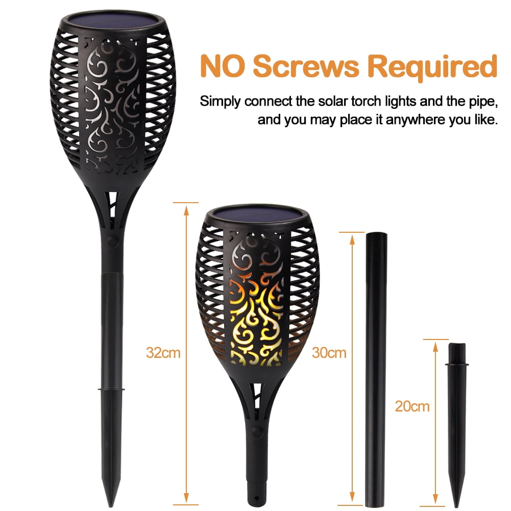 DSONGYEED Solar Lights Outdoor Waterproof Flickering Flames Torches Lights Outdoor Decoration Lighting Dusk to Dawn Auto On//Off Security Flame Lights 2 Pack 2