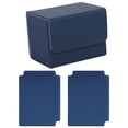 thumbnail image 2 of Caja de baraja de cartas, caja de almacenamiento de tarjetas, protectores de tarjetas, soporte para tarjetas de juego, TCG Premium PU azul oscuro, 2 of 8