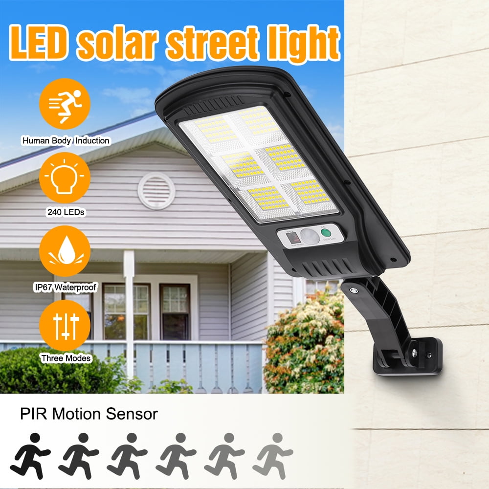 240LED Solar Street Wall Light PIR Motion Sensor Lamps Outdoor Garden Waterproof 