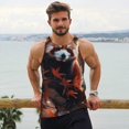 thumbnail image 6 of Cauagu Red Panda Autumn Branches Print Men's Sleeveless Muscle Shirts,Tank Tops Quick Dry Workout Tank Top Gym Muscle Tee Fitness Bodybuilding T Shirt for Men-Medium, 6 of 7