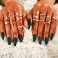 thumbnail image 3 of nipocaio Gold Stacking Rings For Women Gold Knuckle Rings Set Simple Star Moon Flower Rings For Teen Girls Stackable Aesthetic Rings Gifts, 3 of 5