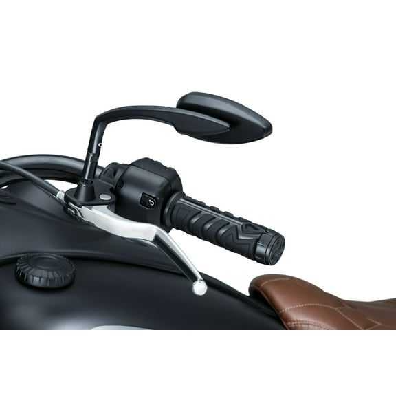 Kuryakyn 5753 Motorcycle Handlebar Accessory: Spear Grips with Rubber Inserts and End Caps for 2018-19 Indian Motorcycles, Satin Black, 1 Pair