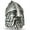 Nickel Silver, variant on Roman Helmet Paracord / Lanyard Bead in Nickel Silver for Jig Pro Shop by Alloy Army of Eurasia