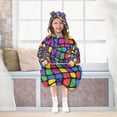 thumbnail image 7 of FORMRS Wearable Blanket Hoodie with Sleeves for Kids Cozy Flannel Sweatshirt, Colorful Psychedelic, 7 of 7