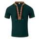 thumbnail image 4 of pstuiky camisetas para hombre, Camiseta de manga corta con cuello alto, cordón en el pecho y colores lisos para hombre camisas casuales para hombre xl, 4 of 8