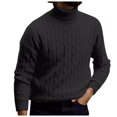 thumbnail image 2 of JTieacloth Mens Sweater Vest Male Retro Flower High Neck Knitted Base Sweater(Black), 2 of 4