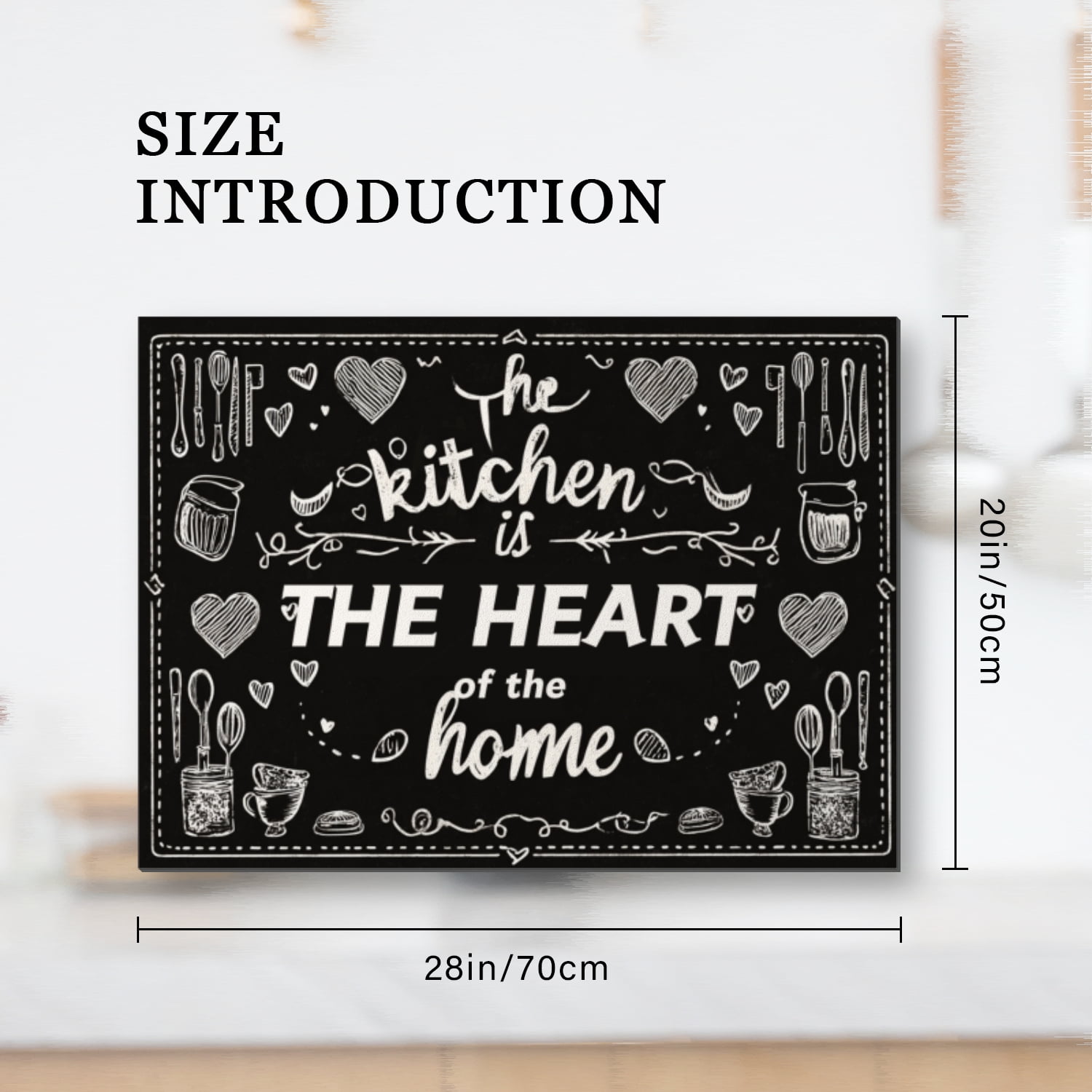 Square Electric/Glass Stove Covers, The Kitchen is The Heart of The Home Heat Resistant Stovetop Cover, Diatomite Multipurpose Protector Pad for Kitchen RV (28×20 Inch)