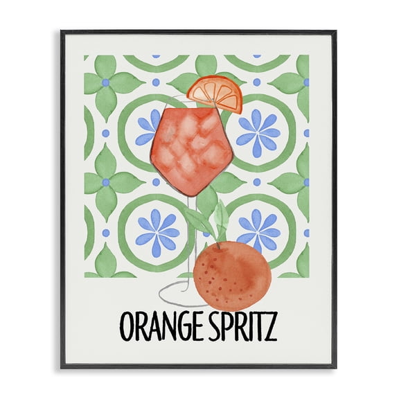 Stupell Industries Contemporary Orange Spritz On My Mind Black Framed Giclee Art, 11 x 14, by Nina Jacobs