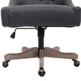 thumbnail image 6 of Swivel Office Chair, Modern Fabric Upholstered Tufted Accent Chair with Adjustable Lift Seat and Casters, Leisure Shell Vanity Chair for Living Room,Bedroom,Charcoal Gray, 6 of 7