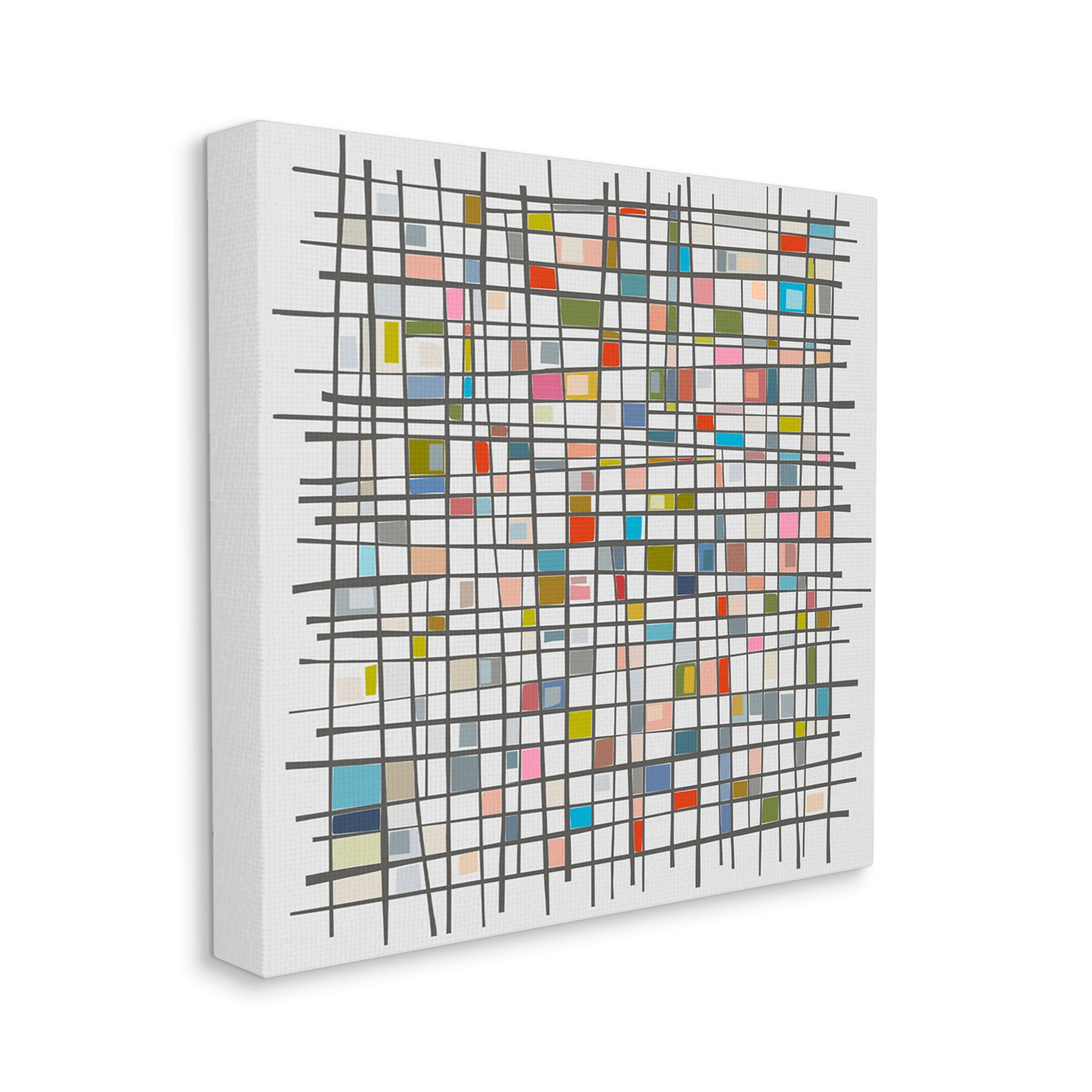 Stupell Industries Remembering Mondrian Abstraction Abstract Painting Gallery Wrapped Canvas Print Wall Art, 36 x 36
