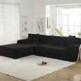 thumbnail image 2 of L-Shaped 3 Seats Sofa Covers Polyester Stretch Fabric Sectional Sofa Cover Couch Slipcovers Protector Living Room Home Decor, 2 of 7