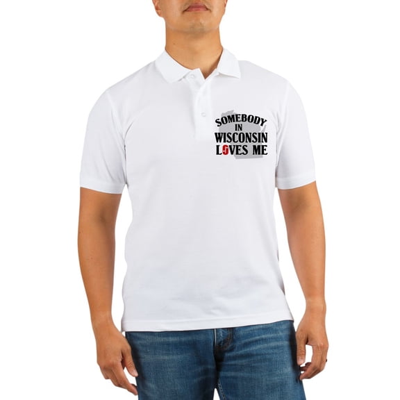 CafePress - Somebody In Wisconsin Golf Shirt - Golf Shirt, Pique Knit Golf Polo