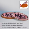 thumbnail image 4 of Valentine's Day Elegant Microfiber Leather Round Coasters (6PCS) – 11x11 cm/4.3x4.3 in Set for Drinks, Table , Home Decor, 4 of 6