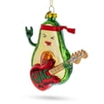 thumbnail image 2 of Musical Avocado Strumming a Guitar Glass Christmas Ornament, 2 of 5