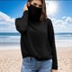 thumbnail image 1 of TaTaai Women's Long Sleeve UPF Top, Sun Protective Shirt with Built-in Face Mask, Breathable Casual Wear for Hiking and Outdoor Sports Gift, 1 of 5