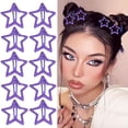 thumbnail image 1 of Pinzas para el cabello con estrella morada Y2K Star Snap Pasadores para el cabello 10PCS Pinzas para el cabello con estrella de metal Lindos accesorios para el cabello Y2K para mujeres y niñas Estrel, 1 of 5