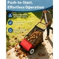 thumbnail image 2 of 21 in Push Lawn Sweeper,4 Spinning Brushes, 7 Cu. Ft. Large Capacity Collection Bag,Adjustable Height, Durable Steel Frame with Rubber Wheels, for Grass, Leaves & Debris Collector on All Terrains, 2 of 5