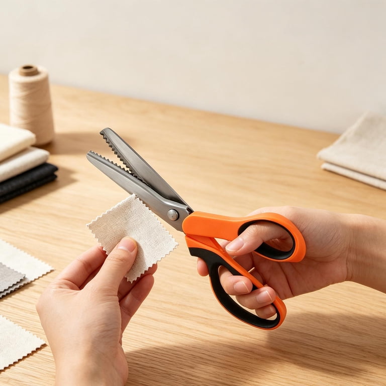 YAZHPA 1Pc Stainless Pinking Shears for Fabric with Comfort Grips, 9 ...