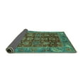 thumbnail image 2 of Ahgly Company Indoor Square Oriental Turquoise Blue Traditional Area Rugs, 5' Square, 2 of 4