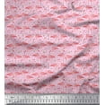 thumbnail image 1 of Soimoi Polyester Crepe Fabric Grass & Flamingo Bird Print Sewing Fabric Yard 52 Inch Wide, 1 of 3