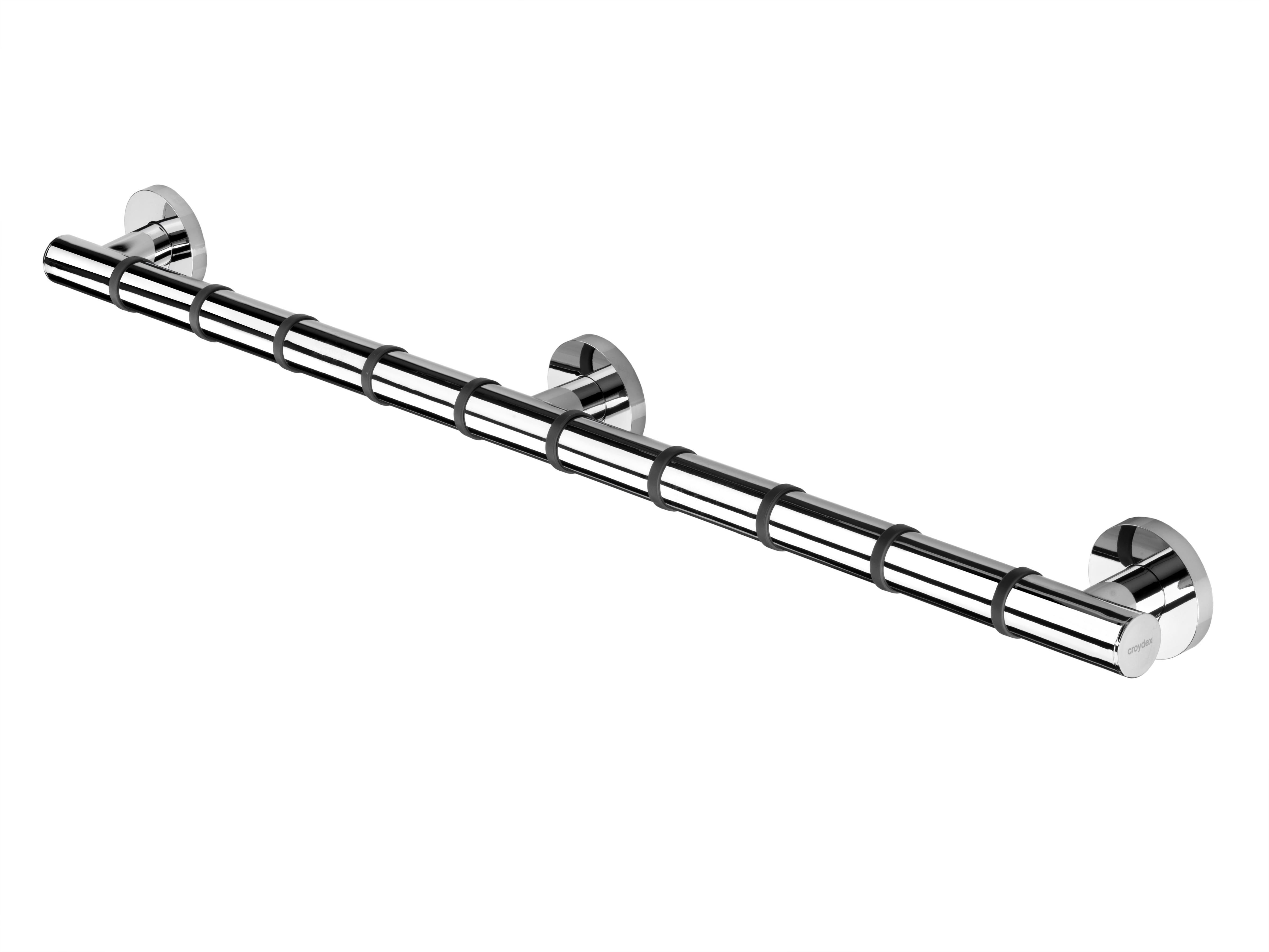 Croydex 35.03 in. Stainless Steel Straight Shower Grab Bar with Anti Slip Grip in Chrome