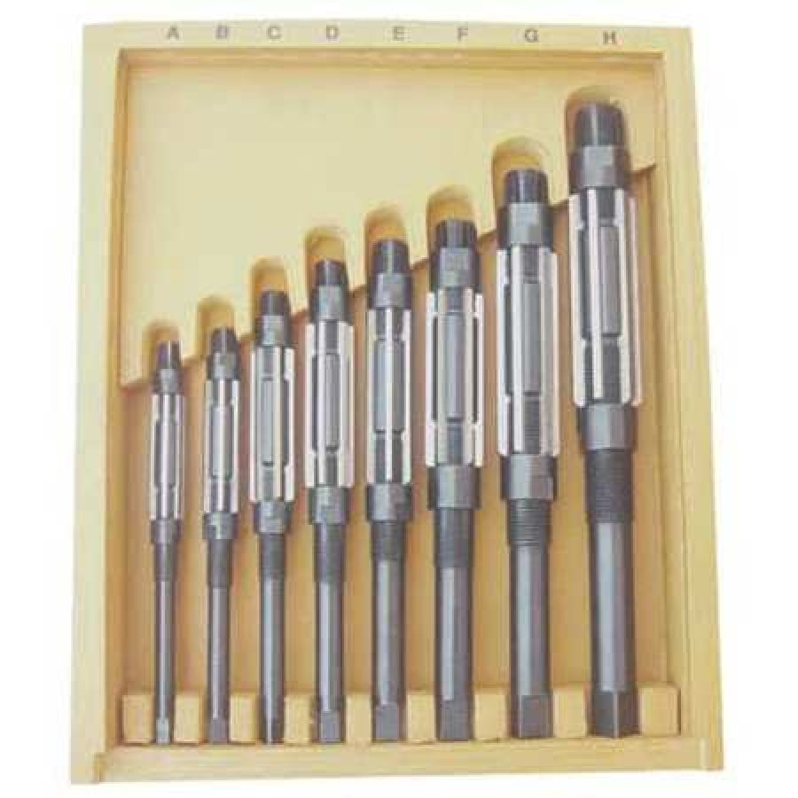 WESTWARD 4LGU3 Adjustable Hand Reamer Set,HSS,8 Pcs