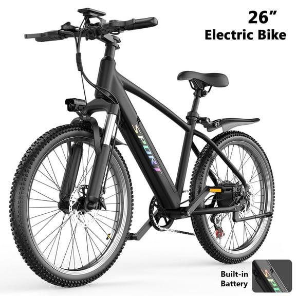 Electric Bike for Adults, 1200W Motor, 26" Tires, 25MPH Electric Mountain Bike, 48V 15AH Removable Battery, 7-Speed with Front Suspension