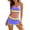 Purple, variant on Yuanlook Women's High Waisted Bikini Set with Skirt, Neon Color Block Scalloped Trim Two Piece Bathing Suit with Cover Up Size S-XL