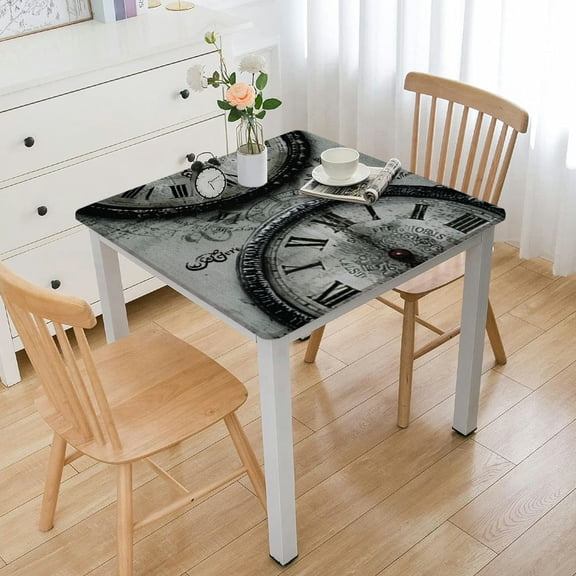 HAOXIT Vinyl Table Cloth Square Tablecloth, Wipeable Spillproof Oilcloth Table Covers, Waterproof PVC Rectangle/Square Camping Tablecloth for Dining Room, Buffet, Banquet, Parties, Dinner white