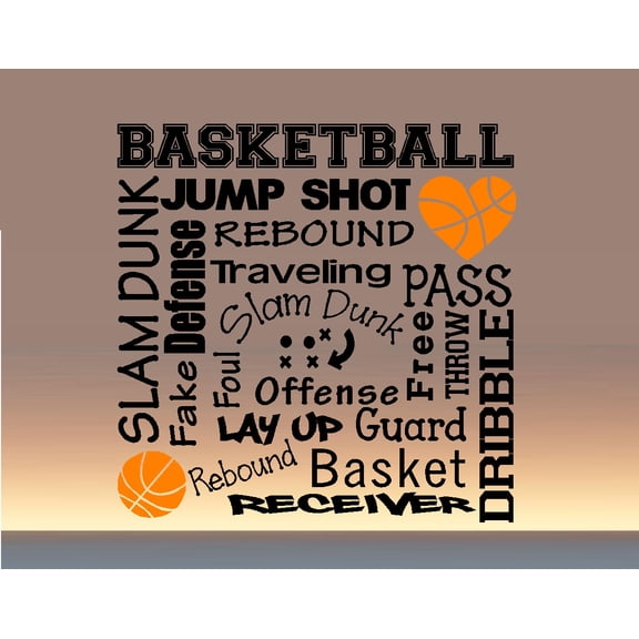 BASKETBALL Subway: GIRLS Basketball ~ WALL DECAL, 20" X 20"