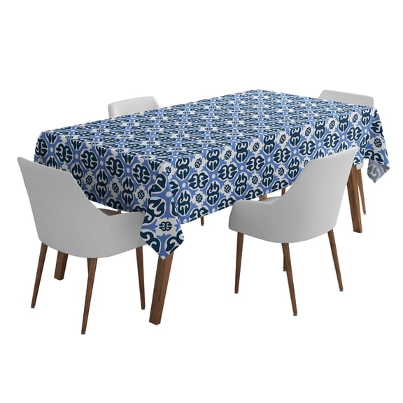 Vargottam Indoor/OutdoorTablecloth58x58 InchSquareTablecloth Waterproof PatioTableCloths- Spring/SummerTableCovers for Backyard RectangularTable/BBQs/Picnic -Blue