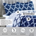 thumbnail image 4 of Casa Platino 3 Piece Quatrefoil Navy Printed Comforter Bedding Set, Queen, 4 of 7