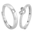 thumbnail image 2 of Fiudx Anillos En Ecg, Anillos En Diseño de Corazón para Pareja, Elegante Conjunto de Boda Abierto, Regalo para Una Cita Romántica, Perfecto para Parejas, Tamaño Aproximado 2 Cm, Incluye Un Par de Ani, 2 of 7
