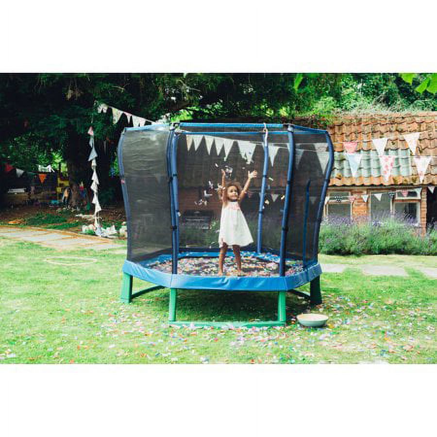 Plum Play Junior 7-Foot Trampoline, with Safety Enclosure, Blue/Green