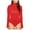 Red, variant on XFLWAM Women's Ribbed Knit Turtle Neck Lettuce Trim Thumb Hole Long Sleeve Bodysuit Leotard Top Blue XL