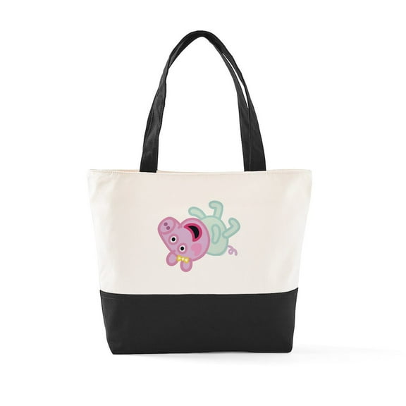 CafePress - Peppa Pig: Baby Pig - Two Tone, 100% Cotton, Zipper Tote Bag