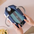 thumbnail image 4 of Mziart - Bolsa de almuerzo para mujer, fiambrera de moda, contenedor aislado impermeable, organizador de almuerzo para niñas, hombres, adultos, trabajo, escuela, picnic (azul marino) Adepaton DLM244-2, 4 of 7