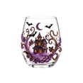 thumbnail image 1 of 2D Halloween Artisan Glassware Collection, Stemless Drinking Glasses with Raised Pumpkin Ghost Black Cat Web Design, Spooky Clear Cups for Cocktails Juice Iced Coffee Decor (Castle), 1 of 8