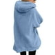 thumbnail image 4 of ICHUANYI Clearance Womens Solid Oversized Zip Down Hooded Coat Cardigans Outwear With Pocket(Light blue, XL) ICHUANYI WER2023081402785, 4 of 8