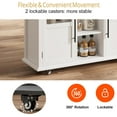 thumbnail image 4 of Senfot Kitchen Island Cart with Storage, Rolling Kitchen Island with Drop Leaf, Microwave Cart on Wheels, Table Bar Cart for Kitchen with Towel Rack for Kitchen,Dining Room, White, 4 of 8