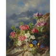 thumbnail image 2 of Andreas Lach 12x14 Black Ornate Wood Framed Double Matted Museum Art Print Titled: Still Life with Alpine Flowers, 2 of 5