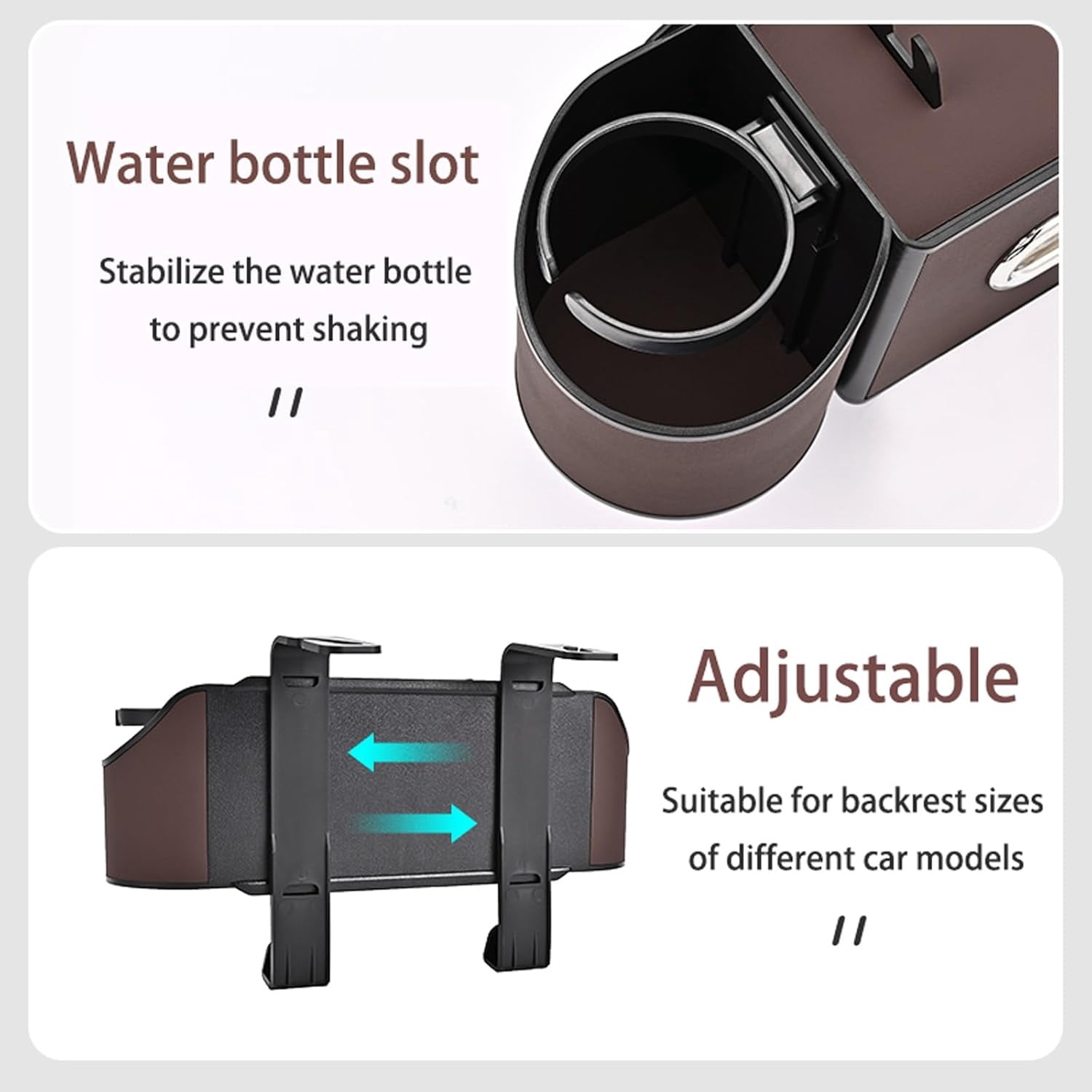 4-in-1 Back Seat Car Organizer with Multi-Pocket Storage & Cup Holders, Universal Fit Backseat Organizer for Travel & Daily Use, Meter