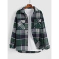 thumbnail image 2 of DOPI Men's Checked Corduroy Shirt, Long Sleeved, Classic Flannel Shirt Button Down Shirt Jacket Daily Coat, 2 of 6