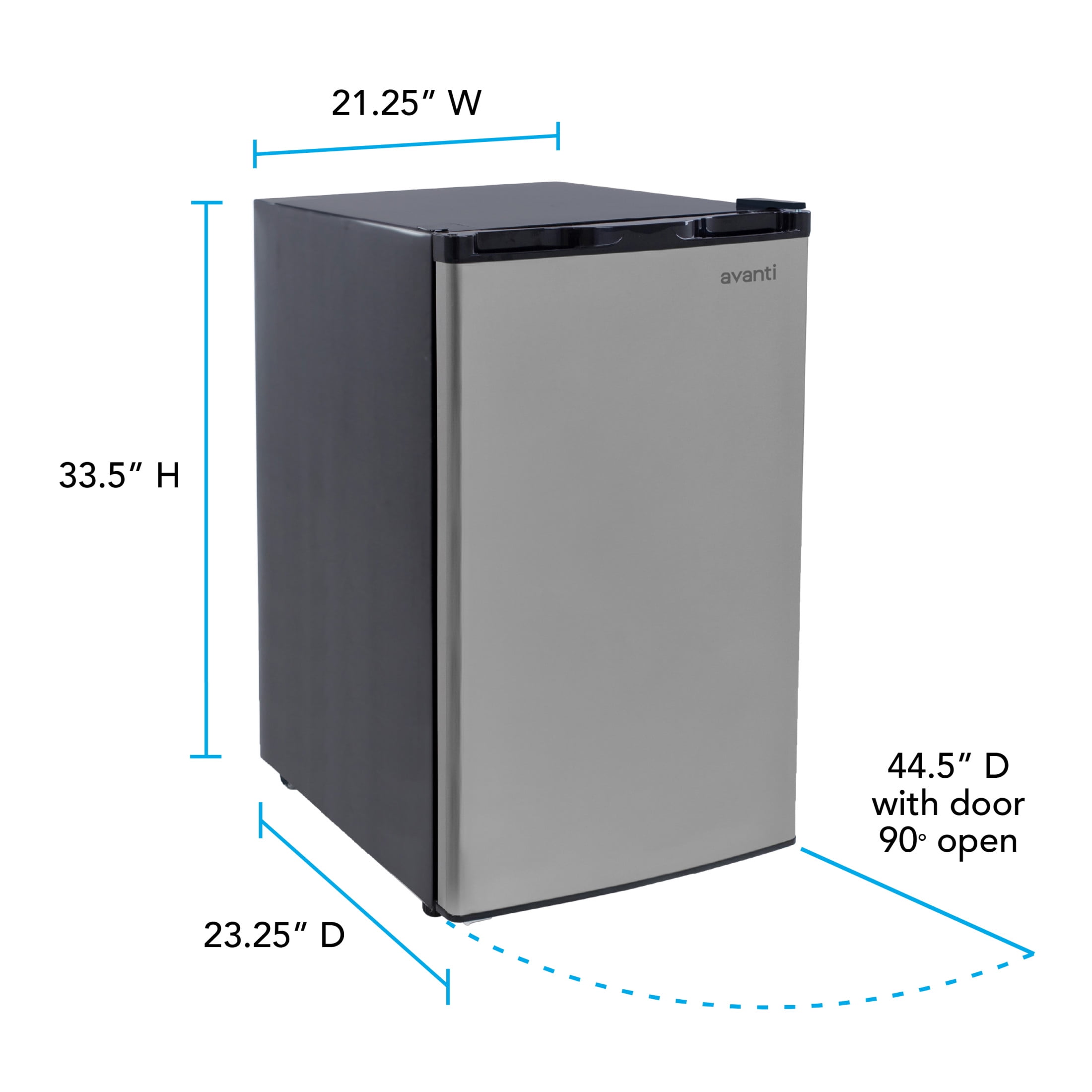 Avanti 4.5 cu. ft. Compact Refrigerator, Mini-Fridge, with True Freezer in Stainless Steel (RMX45B3S)