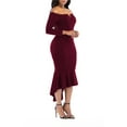 thumbnail image 6 of KISSMODA Wedding Guest Dresses For Women Plus Size Formal Maxi Dress Ruched Hem Cocktail Dresses Long Dress Sexy Cold Shoulder Party Dress, 6 of 7