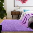 thumbnail image 2 of Socofuz Solid Shag Collection Rug,4x6ft Purple Large Fluffy Area Rugs Perfect for Dining room, Bedroom, 2 of 7