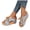 Blue, variant on Lace Up Cork Wedge Sandals for Women Lightweight Canvas Slip On Platform Sandal Fashion Studded Open Toe Mules Black Size 8