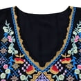 thumbnail image 5 of Grosy Womens Plus Size Tops 3/4 Sleeve V Neck Shirts Tunic Casual Floral Embroidered Loose Summer Fall Blouses Mexican Peasant Cotton Rayon Shirts-054/Black/M, 5 of 10