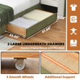 thumbnail image 4 of Zanmintaobo King Velvet Upholstered Platform Bed with Storage Headboard,Nightstands,2 Drawers & Floating Shelves,No Box Spring Needed,Green, 4 of 10