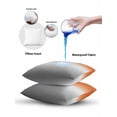 thumbnail image 6 of 1 Pack Outdoor Throw Pillow, Burnt Orange Gray Ombre Waterproof Pillow with Insert Included, Modern Gradient Abstract Art Decorative Accent Cushion Sofa Pillows for Patio Porch, 18 x 18 In, 6 of 8